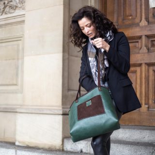 Emerald green leather tote bag IMG_00251606254978267