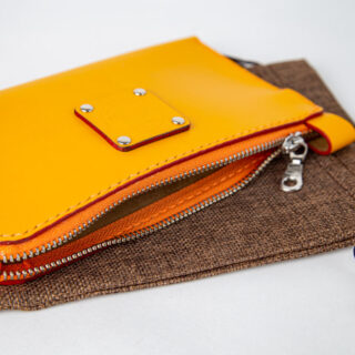 Leather yellow clutch IMG_7662