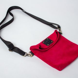 Leather suede pouch crimson IMG_9418